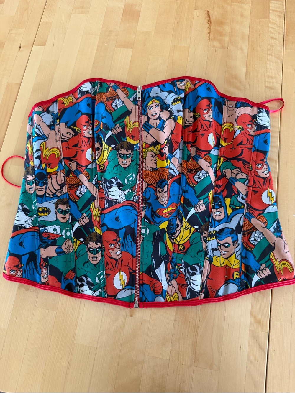 Vintage DC Comics Multicolor Superhero Bustier Corset
